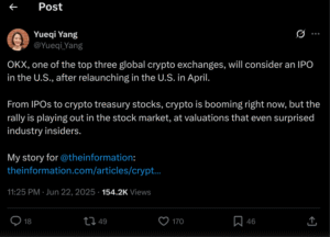OKX may go public soon.