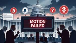 House Republicans blocks a procedural motion that would have allowed consideration of several crypto bills.